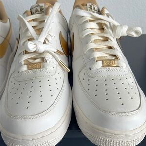 White and Gold Sneakers